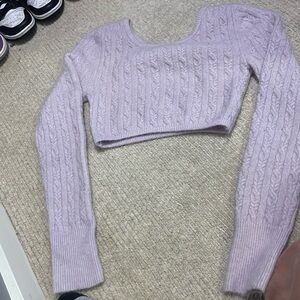 Target future collective purple long sleeve knitted crop top size XS